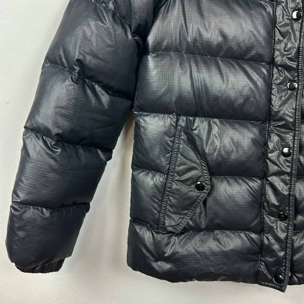 J. Crew Women's Shiny Black Down Filled Puffer Jacket. Style #B1186 Sz S